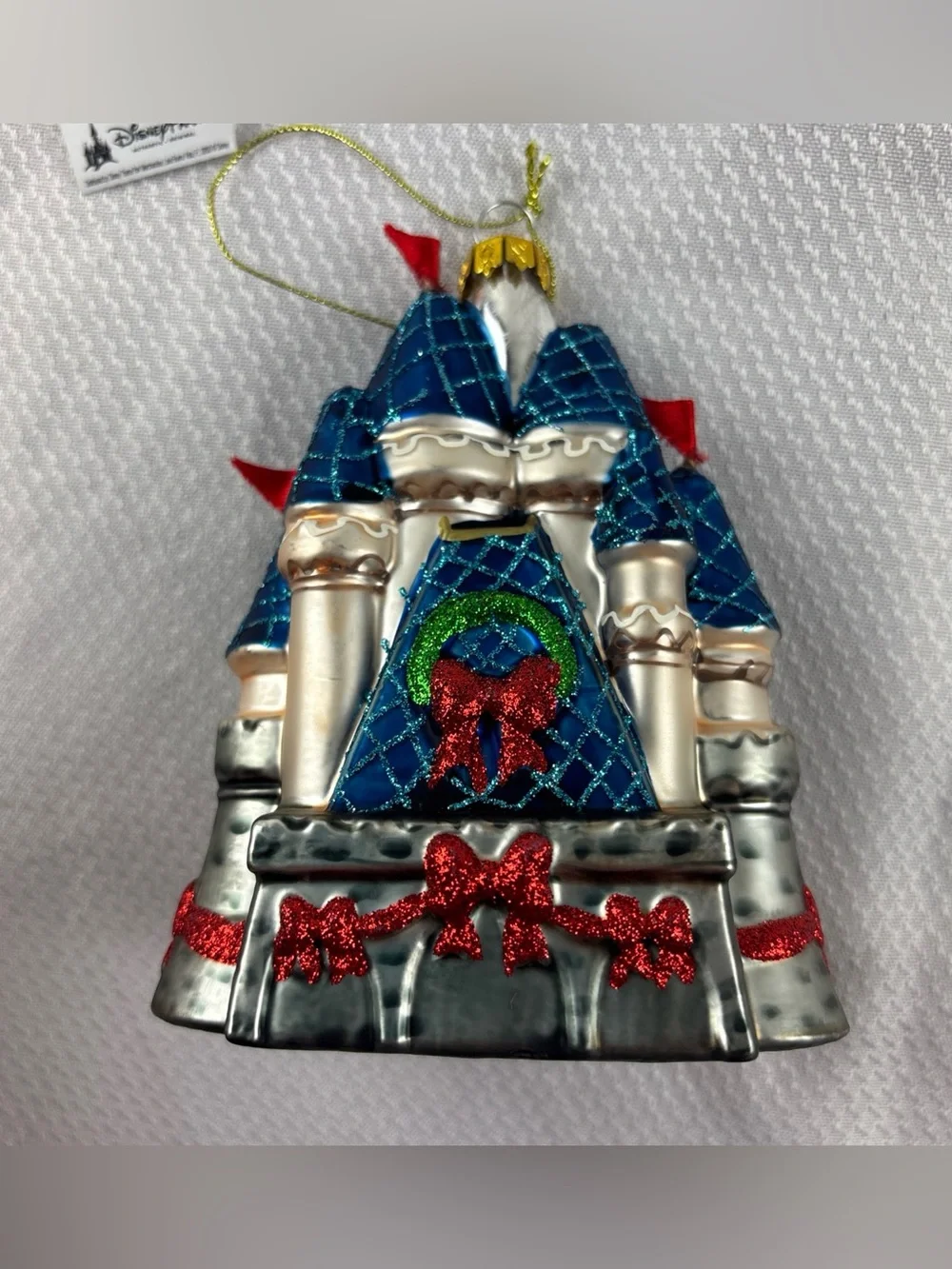 Disney Parks Fantasyland Castle Glass Ornament NWT Disneyland Disney World